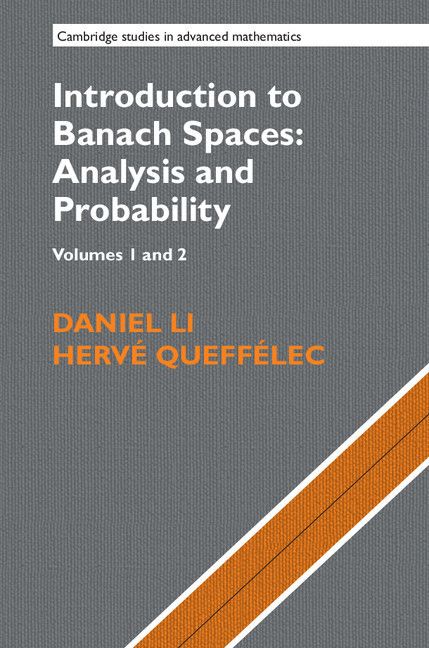 Produktbild: Introduction to Banach Spaces: Analysis and Probability 2 Volume Hardback Set (Series Numbers 166-167)