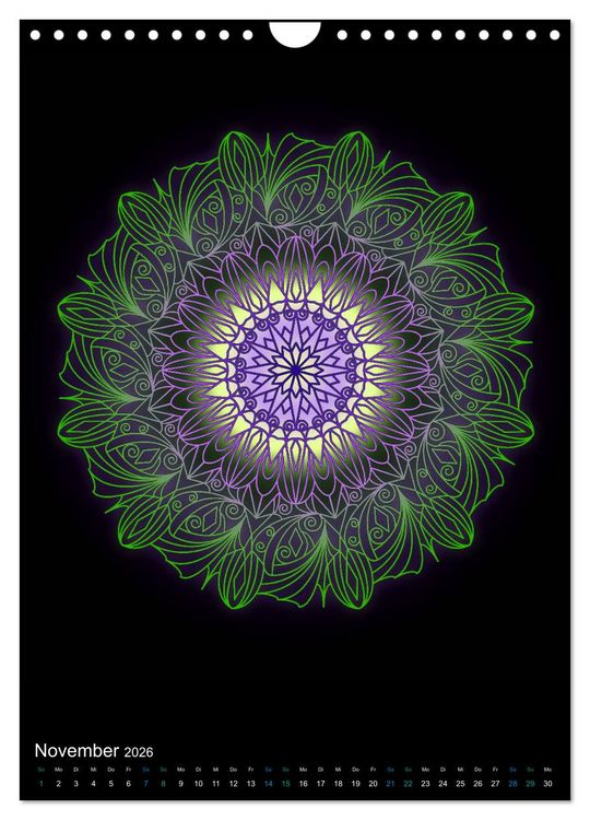 Produktbild: Mandala-Kalender 2026 (Wandkalender 2026 DIN A4 hoch), CALVENDO Monatskalender