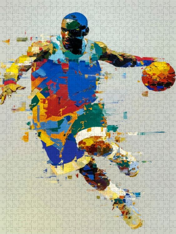 Produktbild: CALVENDO Puzzle Basketball, zwischen Impuls und Impression | 1000 Teile Lege-Gr&ouml;&szlig;e 64x48cm Foto-Puzzle f&uuml;r gl&uuml;ckliche Stunden