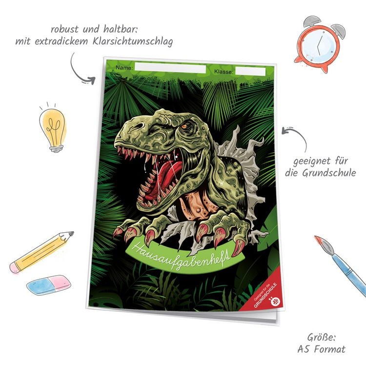 Produktbild: Tr&ouml;tsch Hausaufgabenheft Grundschule Dino