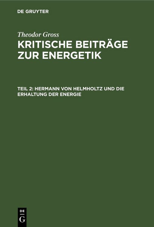 Produktbild: Hermann von Helmholtz und die Erhaltung der Energie