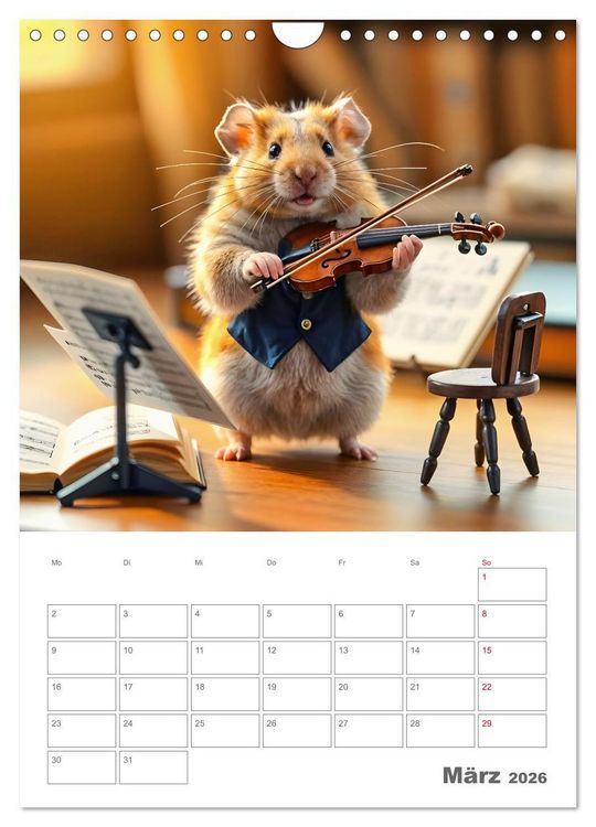 Produktbild: School Hamster - Eifrige KI Hamster pr&auml;sentieren ihre Hamsterschule (Wandkalender 2026 DIN A4 hoch), CALVENDO Monatskalender
