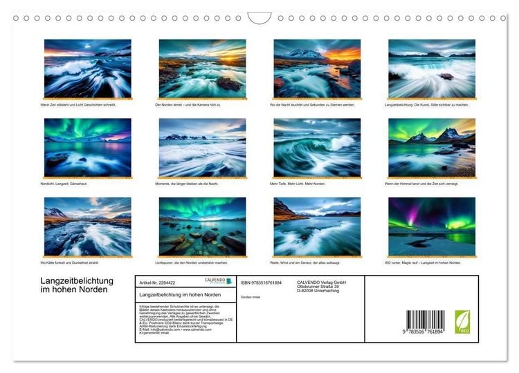 Produktbild: Langzeitbelichtung im hohen Norden (Wandkalender 2027 DIN A3 quer), CALVENDO Monatskalender