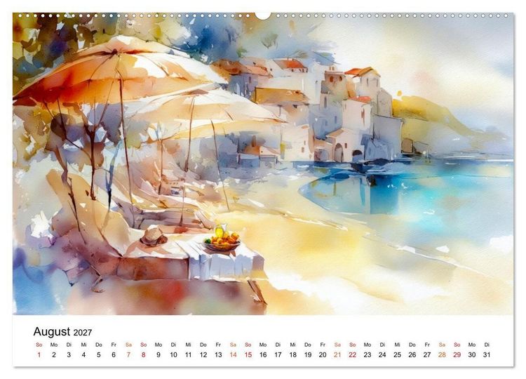 Produktbild: Mediterraner Glanz (hochwertiger Premium Wandkalender 2027 DIN A2 quer), Kunstdruck in Hochglanz