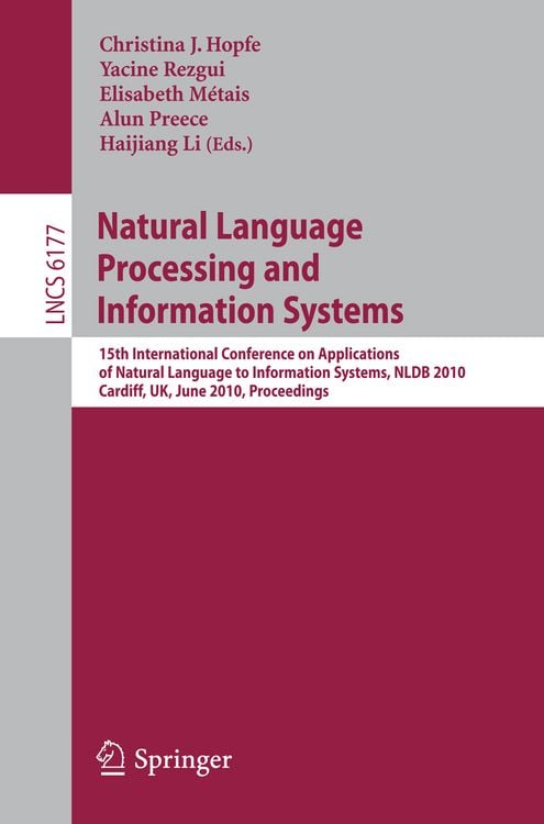 Produktbild: Natural Language Processing and Information Systems