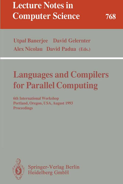 Produktbild: Languages and Compilers for Parallel Computing