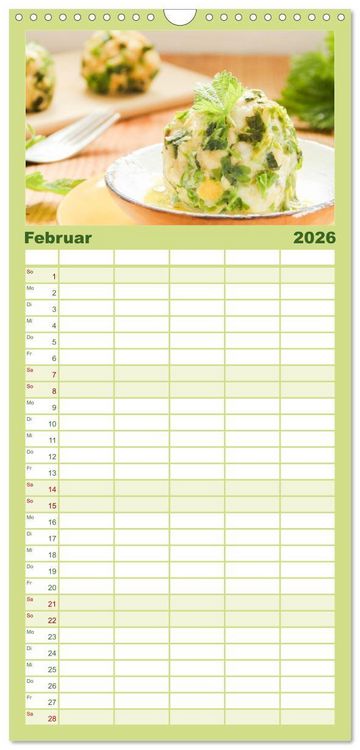 Produktbild: Familienplaner 2026 - essbare Bl&uuml;ten und Bl&auml;tter mit 5 Spalten (Wandkalender, 21 x 45 cm) CALVENDO