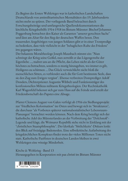 Produktbild: Das Bistum M&uuml;nster und Clemens August von Galen im Ersten Weltkrieg
