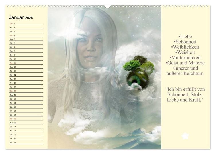 Produktbild: Tarot. Spirituell durch das Jahr (hochwertiger Premium Wandkalender 2026 DIN A2 quer), Kunstdruck in Hochglanz