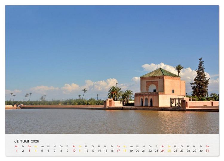 Produktbild: Marrakesch die rote Stadt (Tischkalender 2026 DIN A5 quer), CALVENDO Monatskalender