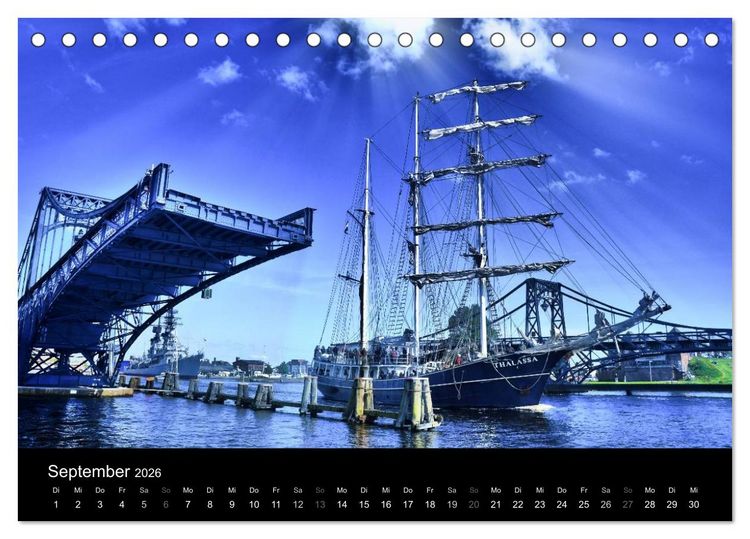 Produktbild: Kaiser-Wilhelm-Br&uuml;cke Wilhelmshaven (Tischkalender 2026 DIN A5 quer), CALVENDO Monatskalender