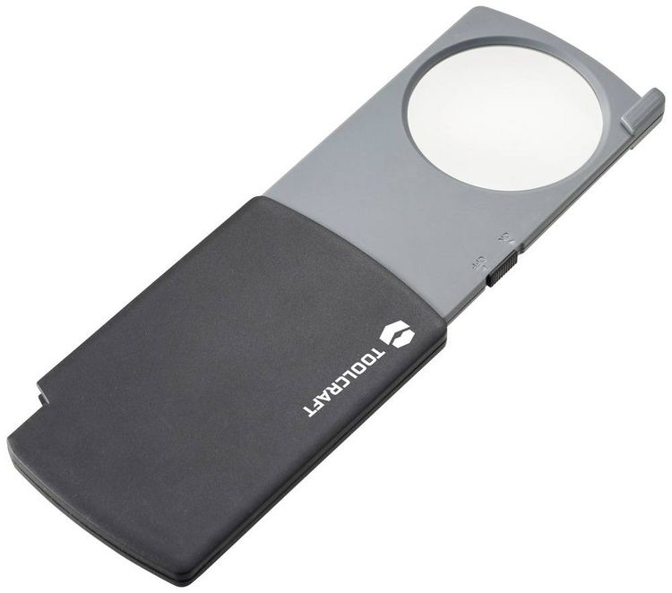 Produktbild: TOOLCRAFT TO-8997039 Handlupe mit LED-Beleuchtung Vergr&ouml;&szlig;erungsfaktor: 2.5 x