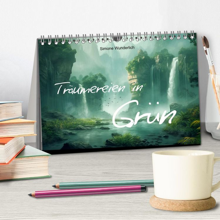 Produktbild: Tr&auml;umereien in Gr&uuml;n (Tischkalender 2026 DIN A5 quer), CALVENDO Monatskalender