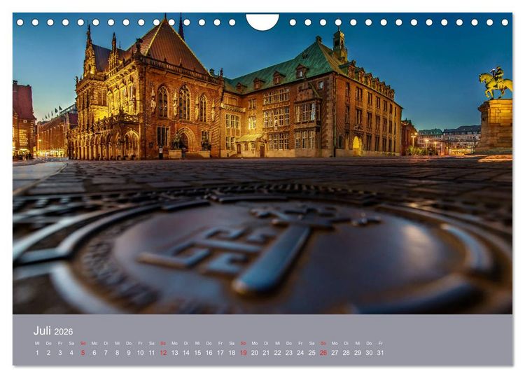 Produktbild: Nachts in Bremen (Wandkalender 2026 DIN A4 quer), CALVENDO Monatskalender