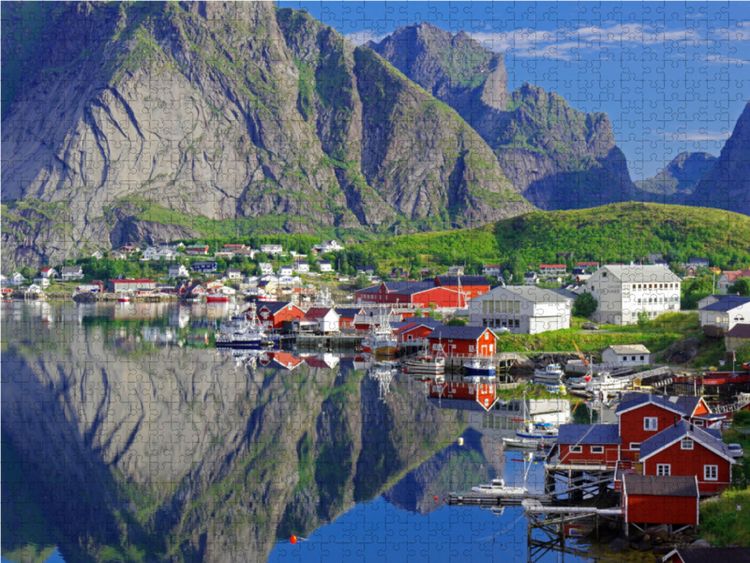 Produktbild: CALVENDO Puzzle Norwegen: Das Fischerdorf Reine | 1000 Teile Lege-Gr&ouml;&szlig;e 64x48cm Foto-Puzzle f&uuml;r gl&uuml;ckliche Stunden
