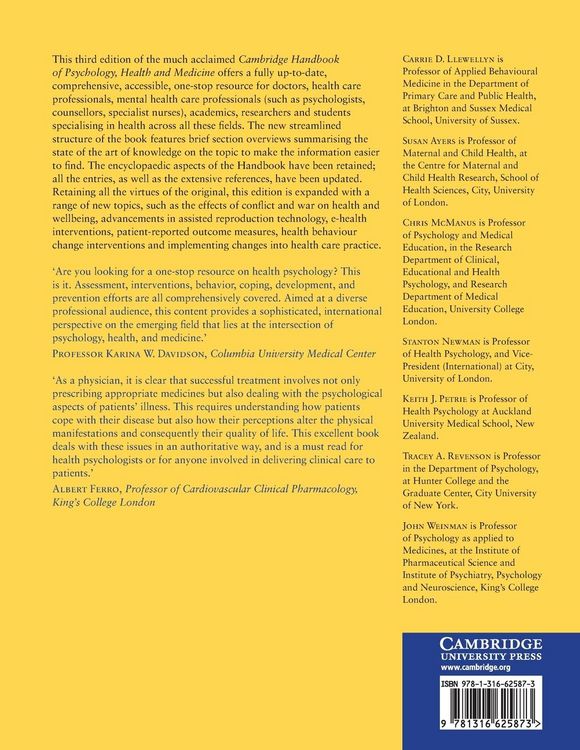 Produktbild: Cambridge Handbook of Psychology, Health and Medicine