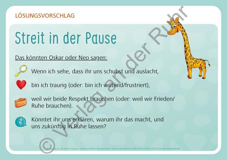 Produktbild: Unsere Giraffen-Kartei &ndash; Kinder &uuml;ben selbstst&auml;ndig gewaltfreie Kommunikation mit der Giraffensprache