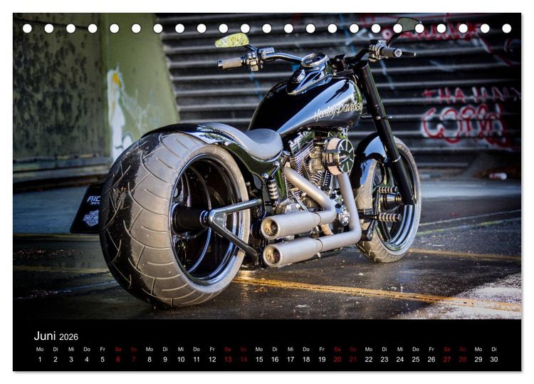 Produktbild: Exklusive Best of Fat Ass Custombike Edition, feinste Harleys mit fettem Hintern (Tischkalender 2026 DIN A5 quer), CALVENDO Monatskalender