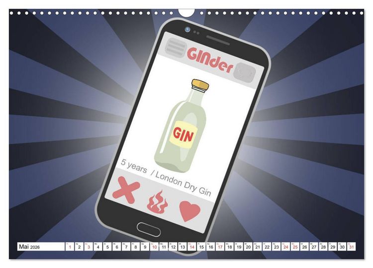 Produktbild: Gin & Tonic Die Besten Spr&uuml;che und Wortspiele (Wandkalender 2026 DIN A3 quer), CALVENDO Monatskalender