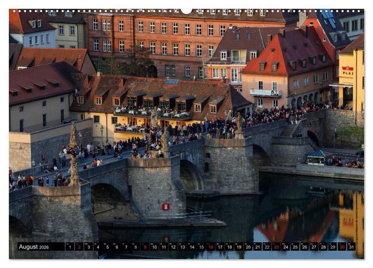 Produktbild: W&uuml;rzburg am Abend (hochwertiger Premium Wandkalender 2026 DIN A2 quer), Kunstdruck in Hochglanz