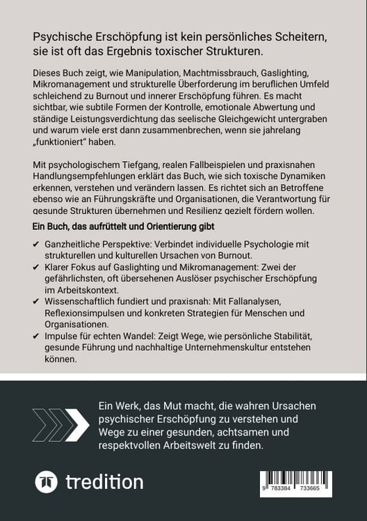 Produktbild: Psychische Ersch&ouml;pfung, Burnout und toxische Dynamiken im beruflichen Umfeld