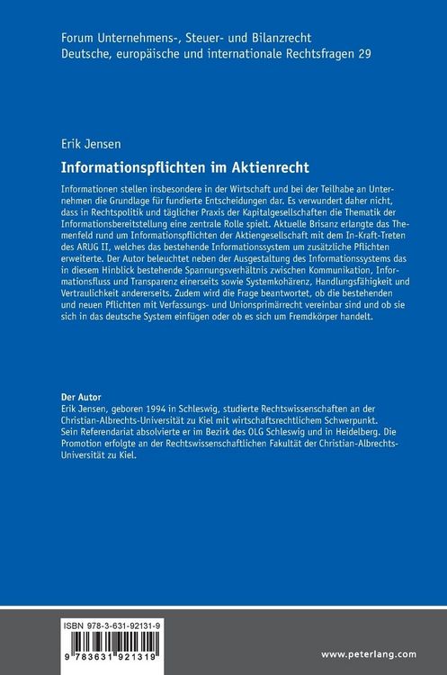 Produktbild: Informationspflichten im Aktienrecht