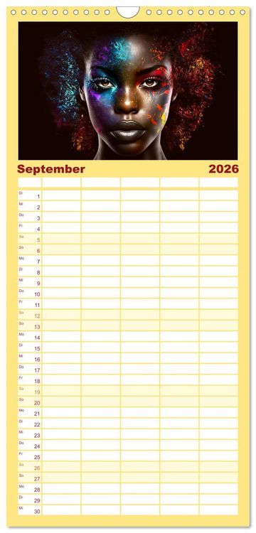 Produktbild: Familienplaner 2026 - Die Menschen sind bunt mit 5 Spalten (Wandkalender, 21 x 45 cm) CALVENDO