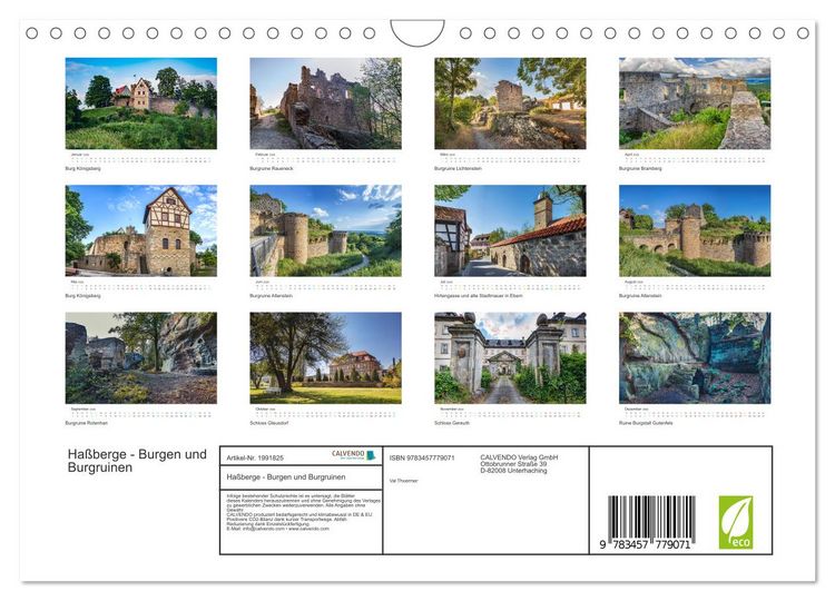 Produktbild: Ha&szlig;berge - Burgen und Burgruinen (Wandkalender 2026 DIN A4 quer), CALVENDO Monatskalender