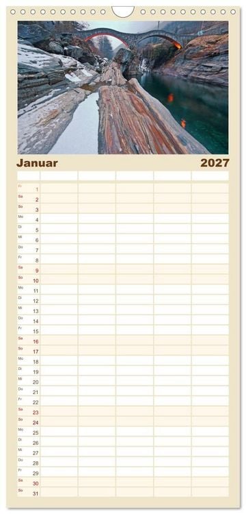 Produktbild: Familienplaner 2027 - Lago Maggiore mit 5 Spalten (Wandkalender, 21 x 45 cm) CALVENDO