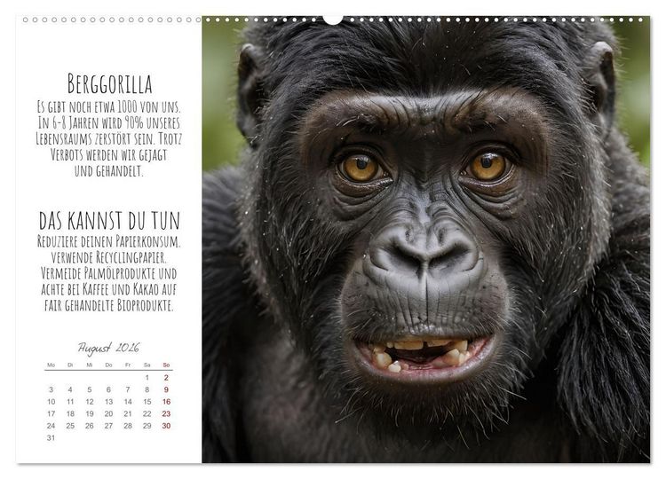 Produktbild: Wir sind die Letzten hier! Wir sterben aus. Wie du uns helfen kannst! (Wandkalender 2026 DIN A2 quer), CALVENDO Monatskalender