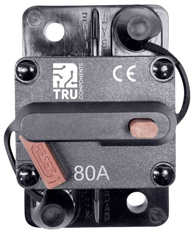 Produktbild: TRU COMPONENTS TC-13596596 Sicherungsautomat 80A Schwarz 1St.