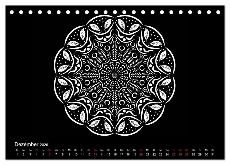 Produktbild: Entspannung und Ruhe durch Mandalas (Tischkalender 2026 DIN A5 quer), CALVENDO Monatskalender