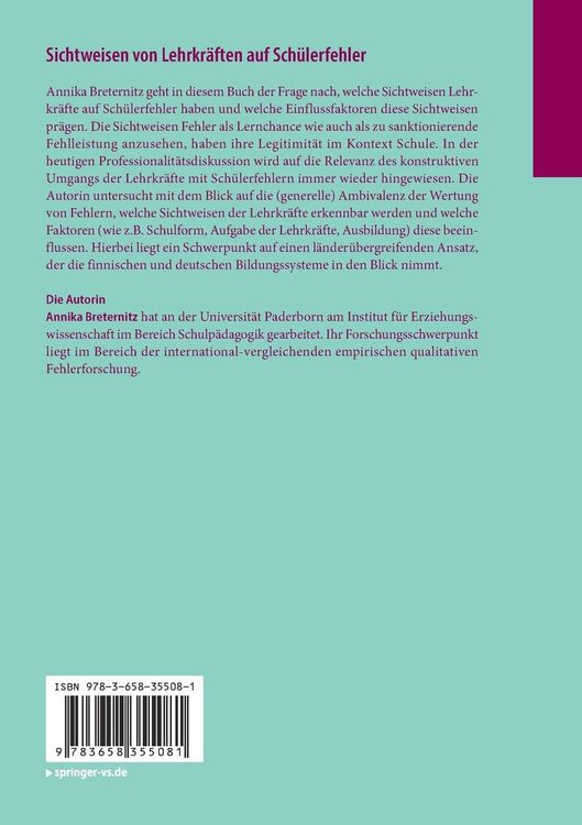 Produktbild: Sichtweisen von Lehrkr&auml;ften auf Sch&uuml;lerfehler