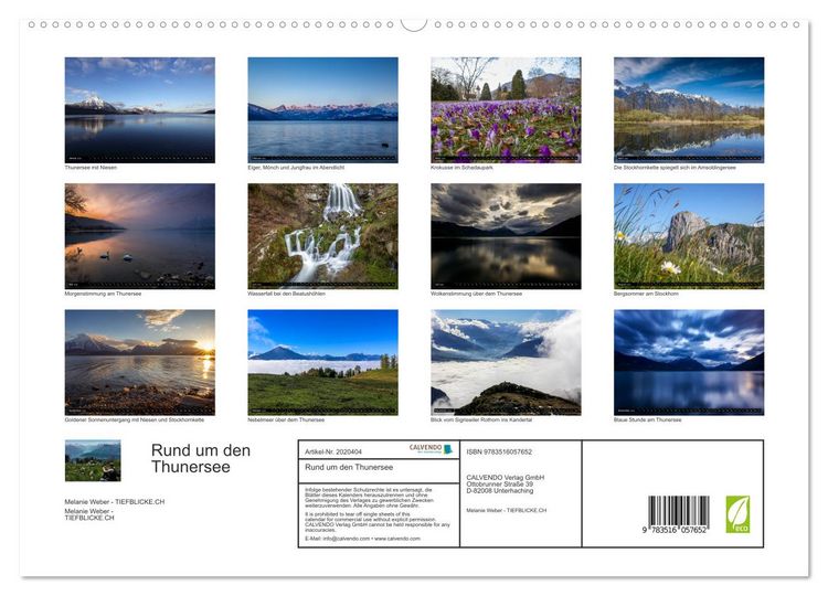 Produktbild: Rund um den Thunersee (hochwertiger Premium Wandkalender 2026 DIN A2 quer), Kunstdruck in Hochglanz