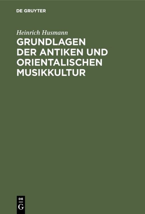 Produktbild: Grundlagen der antiken und orientalischen Musikkultur