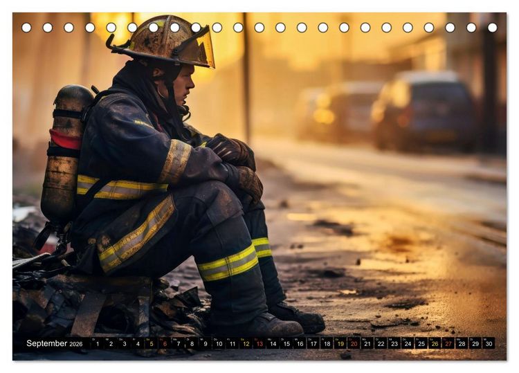 Produktbild: Im Bann der Rettung - Feuerwehr (Tischkalender 2026 DIN A5 quer), CALVENDO Monatskalender