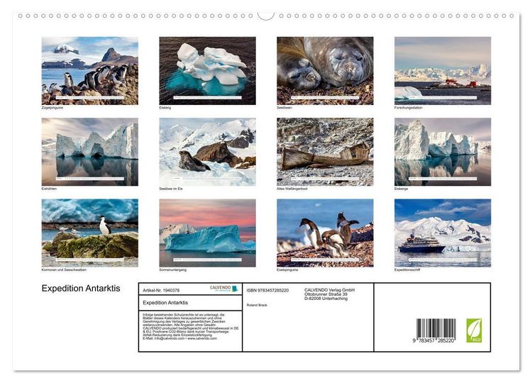 Produktbild: Expedition Antarktis (hochwertiger Premium Wandkalender 2026 DIN A2 quer), Kunstdruck in Hochglanz