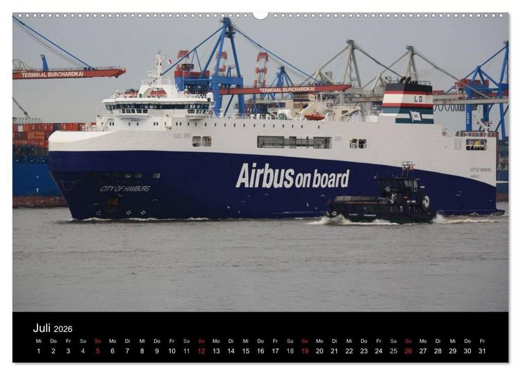 Produktbild: Schiffe auf der Elbe (Wandkalender 2026 DIN A2 quer), CALVENDO Monatskalender