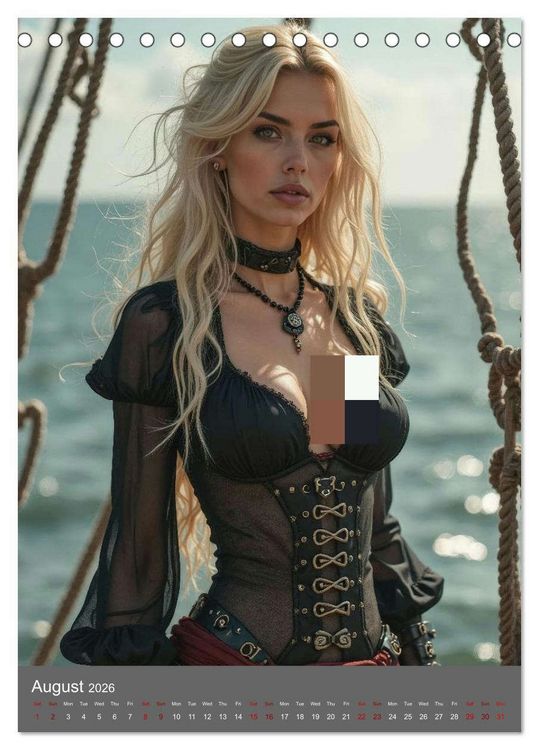 Produktbild: Pirate princesses (Desk Calendar 2026 DIN A5 portrait), CALVENDO 12 Month DeskCalendar
