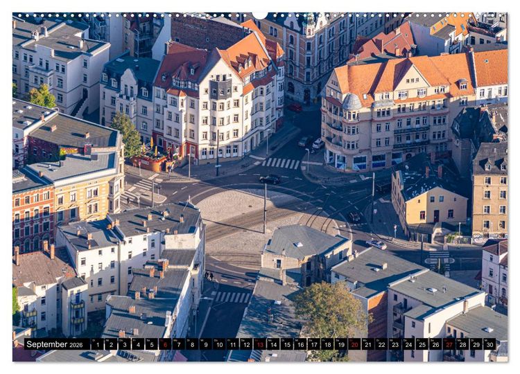 Produktbild: Halle an der Saale von oben (Wandkalender 2026 DIN A2 quer), CALVENDO Monatskalender