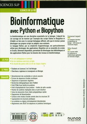Produktbild: Bioinformatique avec Python et Biopython