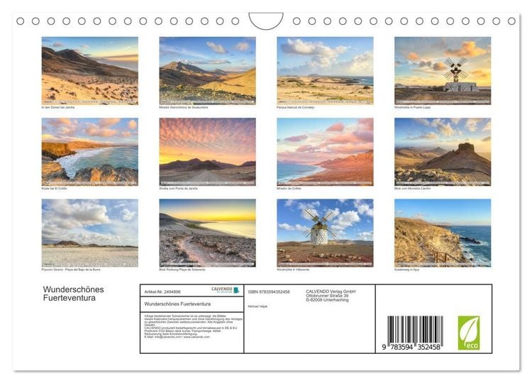 Produktbild: Wundersch&ouml;nes Fuerteventura (Wandkalender 2027 DIN A4 quer), CALVENDO Monatskalender