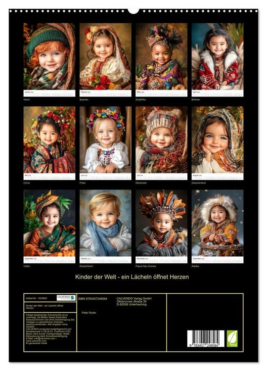 Produktbild: Kinder der Welt - ein L&auml;cheln &ouml;ffnet Herzen (hochwertiger Premium Wandkalender 2026 DIN A2 hoch), Kunstdruck in Hochglanz