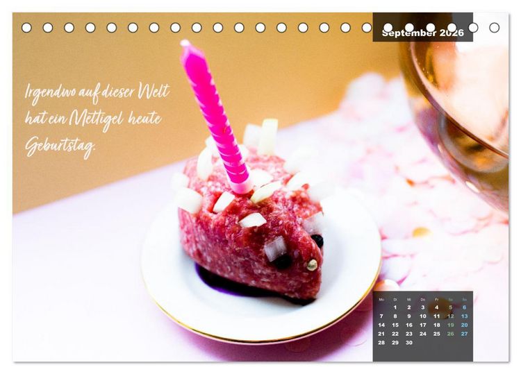 Produktbild: Mettkalender - Mettigel Edition (Tischkalender 2026 DIN A5 quer), CALVENDO Monatskalender