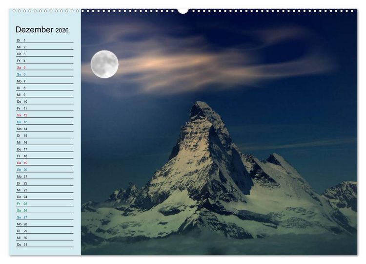 Produktbild: Faszination Horu Fotoimpressionen vom Matterhorn (Wandkalender 2026 DIN A2 quer), CALVENDO Monatskalender