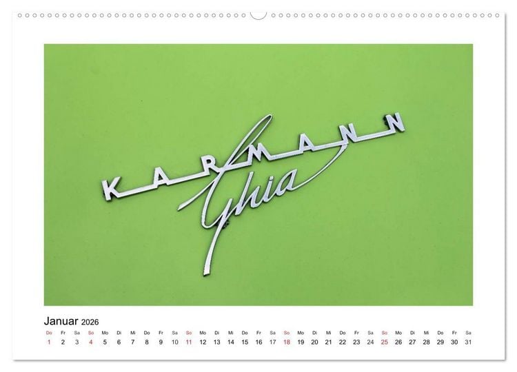 Produktbild: Eine Legende lebt, der Karmann-Ghia (hochwertiger Premium Wandkalender 2026 DIN A2 quer), Kunstdruck in Hochglanz