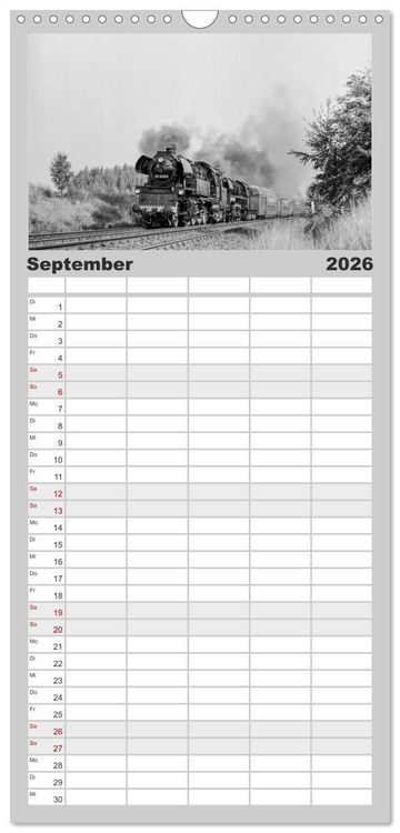 Produktbild: Familienplaner 2026 - Dampfloks in der DDR mit 5 Spalten (Wandkalender, 21 x 45 cm) CALVENDO