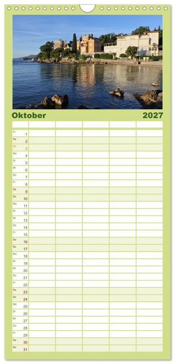 Produktbild: Familienplaner 2027 - Zauberhaftes Opatija mit 5 Spalten (Wandkalender, 21 x 45 cm) CALVENDO
