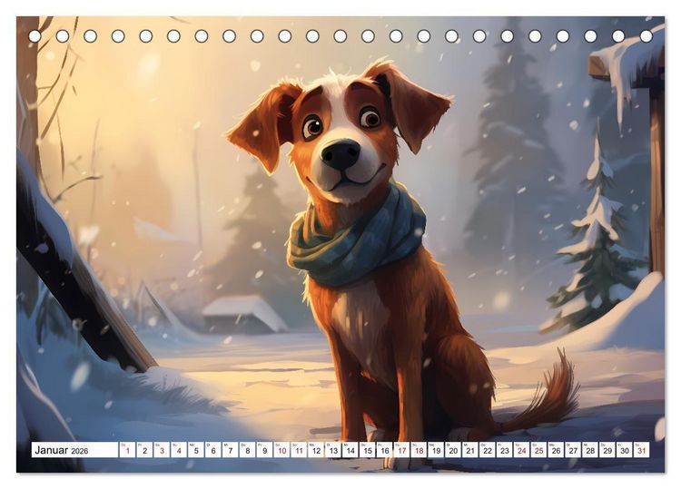 Produktbild: Lustige Comic Hunde (Tischkalender 2026 DIN A5 quer), CALVENDO Monatskalender