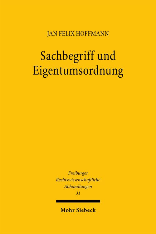 Produktbild: Sachbegriff und Eigentumsordnung